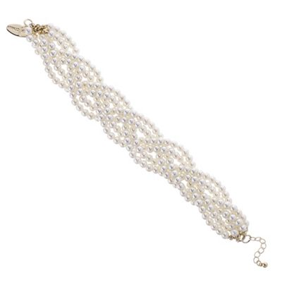 Designer cream pearl twist bracelet